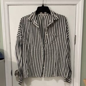 LA Hearts Gray and White Striped Shirt